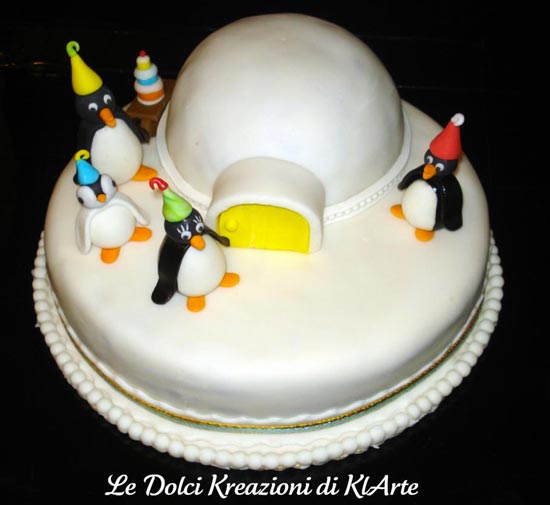 torta igloo con pingu