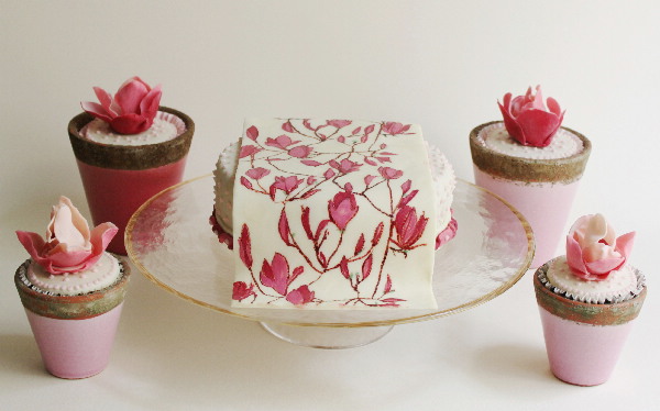 torta e cupcake decorate floreali