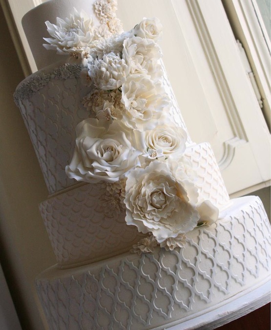 white wedding cake