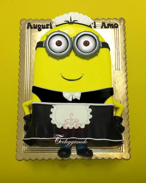 minion waitress cake