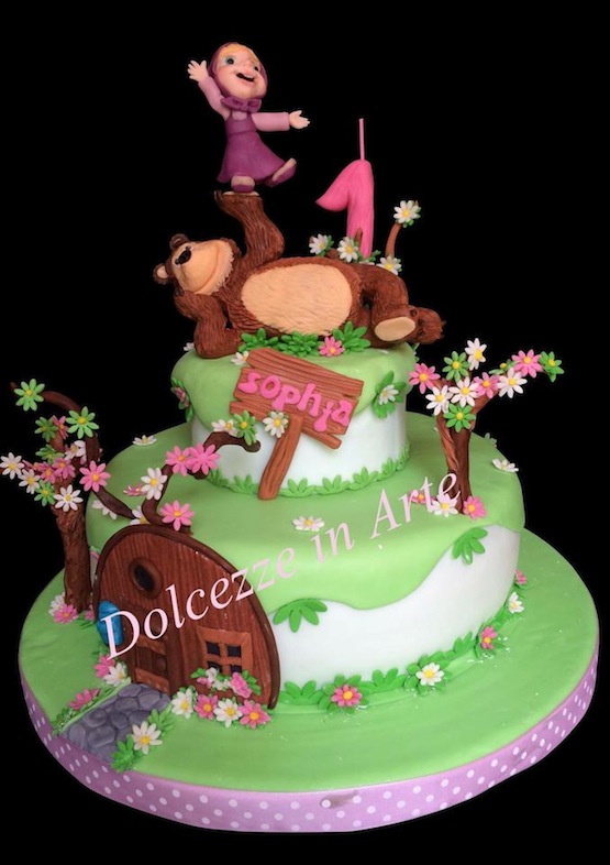 torta masha e orso casetta