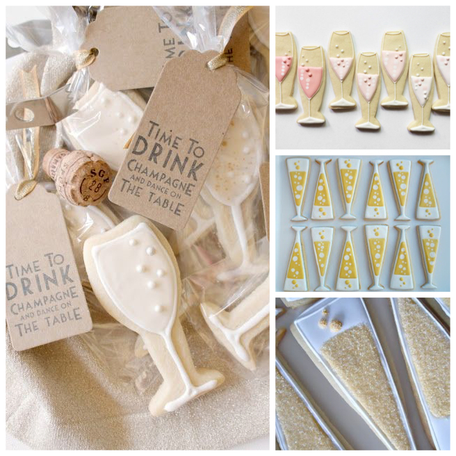 Biscotti decorati flute di Champagne